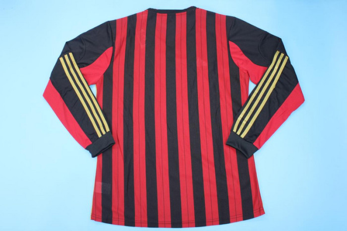 with UCL Patch Retro Jersey Long Sleeve 2013-2014 AC Milan Home Soccer Jersey Vintage Football Shirt