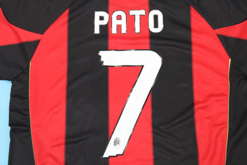 Retro Jersey 2010-2011 AC Milan PATO 7 Home Soccer Jersey Vintage Football Shirt