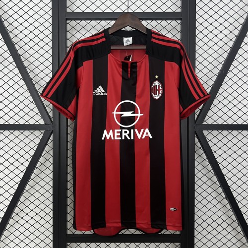 Retro Jersey 2003-2004 Ac Milan Home Soccer Jersey Vintage Football Shirt