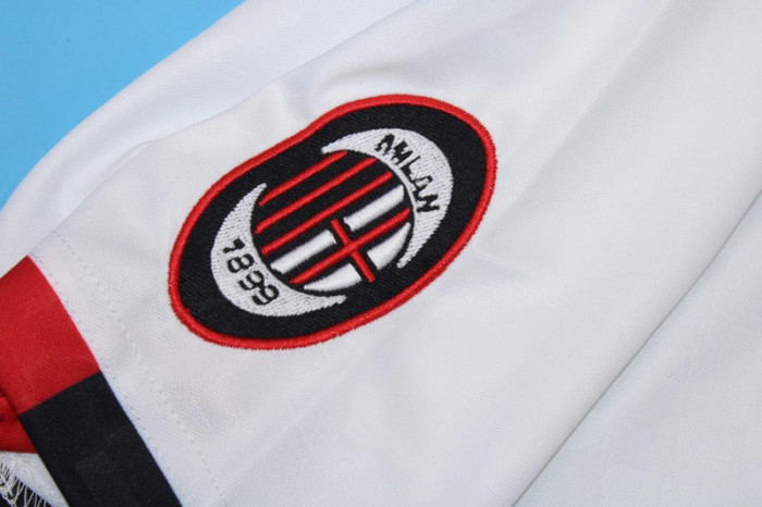 Retro Jersey 1996-1997 AC Milan Away White Soccer Jersey Vintage Football Shirt