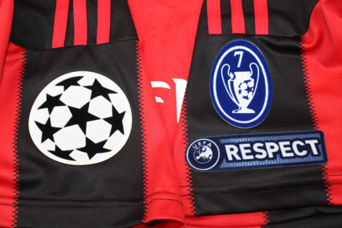 with UCL+Trophy 7 Patch Retro Jersey 2010-2011 AC Milan Home Soccer Jersey Vintage Football Shirt
