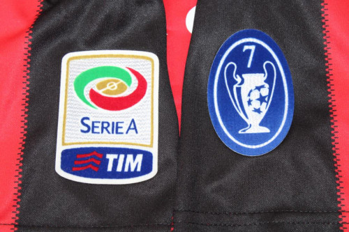 with Serie A+Trophy 7 Patch Retro Jersey 2010-2011 AC Milan Home Soccer Jersey Vintage Football Shirt