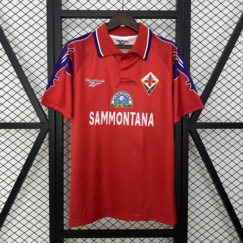 Retro Shirt 1995-1996 Fiorentina 3rd Away Red Soccer Jersey Third Vintage Football Shirt