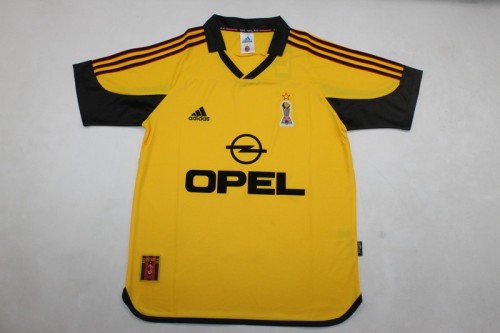 Retro Jersey 1999-2000 AC Milan BOBAN 10 Away Yellow Soccer Jersey Vintage Football Shirt