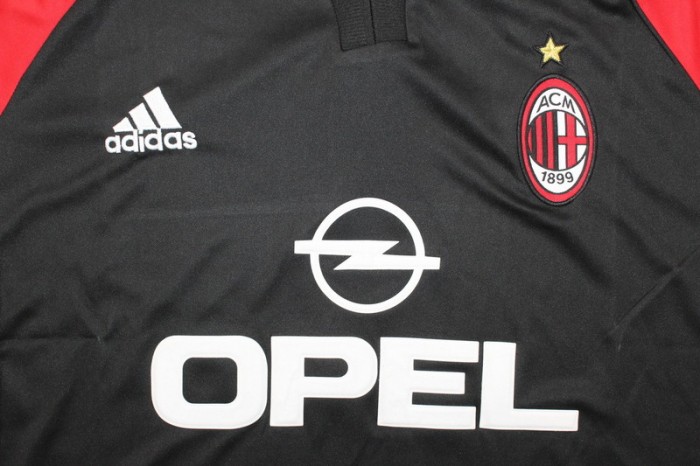 Retro Jersey 2000-2001 AC Milan Away Black Soccer Jersey Vintage Football Shirt