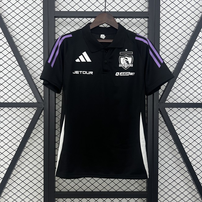 Fan Version 2025-2026 Colo-Colo Black Soccer Polo