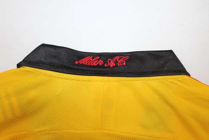 Retro Jersey 1999-2000 AC Milan BOBAN 10 Away Yellow Soccer Jersey Vintage Football Shirt