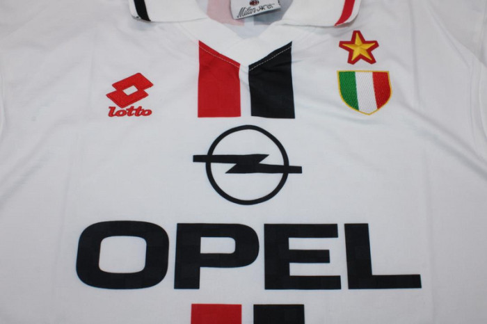 Retro Jersey 1996-1997 AC Milan Away White Soccer Jersey Vintage Football Shirt