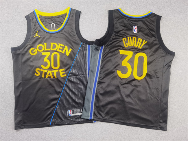 Youth 2025 Statement Edition Warriors 30 CURRY NBA Jersey Black Child Basketball Shirt