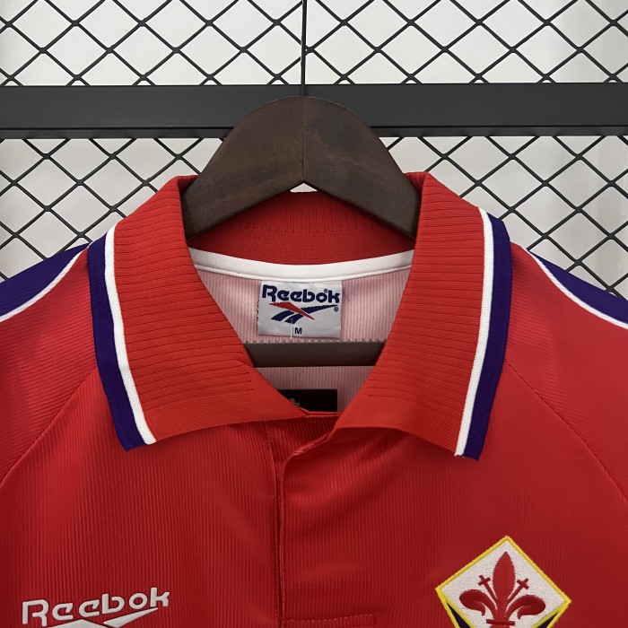 Retro Shirt 1995-1996 Fiorentina 3rd Away Red Soccer Jersey Third Vintage Football Shirt