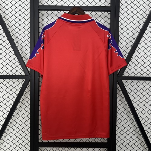 Retro Shirt 1995-1996 Fiorentina 3rd Away Red Soccer Jersey Third Vintage Football Shirt