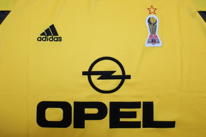 Retro Jersey 1999-2000 AC Milan BOBAN 10 Away Yellow Soccer Jersey Vintage Football Shirt