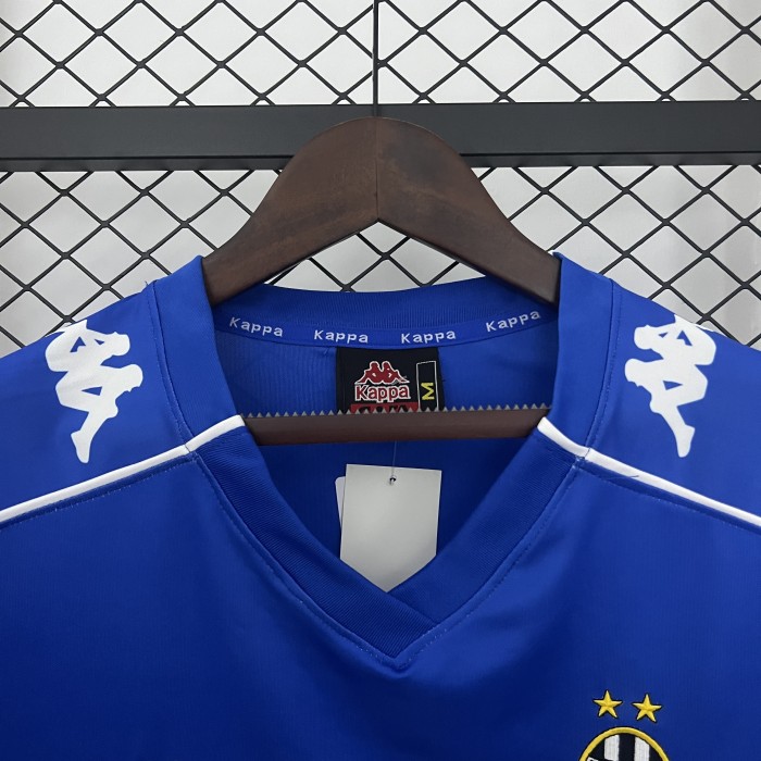 Retro Jersey 1999-2000 Juventus Away Blue Soccer Jersey Vintage Football Shirt