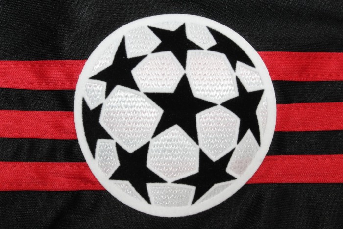 with UCL+Trophy 5 Patch Retro Jersey 2000-2001 AC Milan REDONDO 5 Away Black Soccer Jersey Vintage Football Shirt