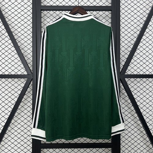 Long Sleeve Retro Jersey 1999-2000 Deportivo La Coruna Away Green Soccer Jersey Vintage Football Shirt