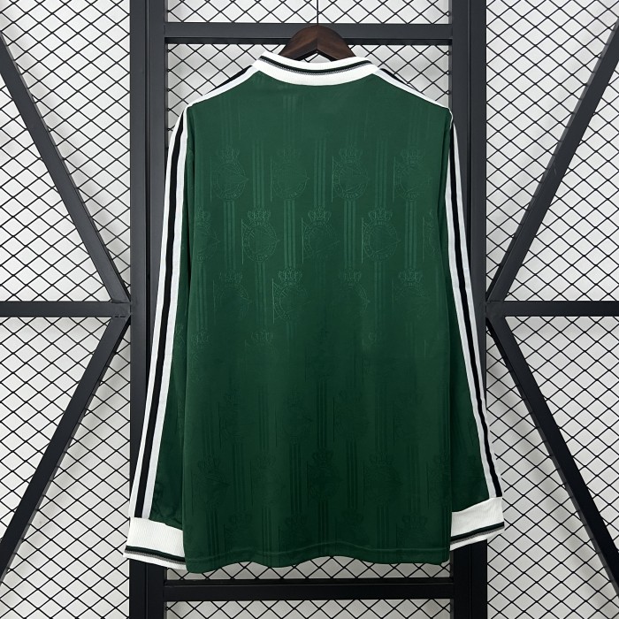 Long Sleeve Retro Jersey 1999-2000 Deportivo La Coruna Away Green Soccer Jersey Vintage Football Shirt