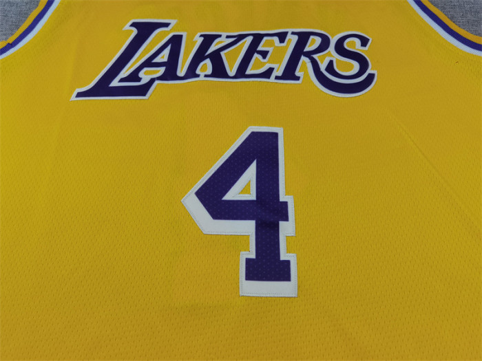 Los Angeles Lakers 4 KNECHT Yellow NBA Jersey Basketball Shirt