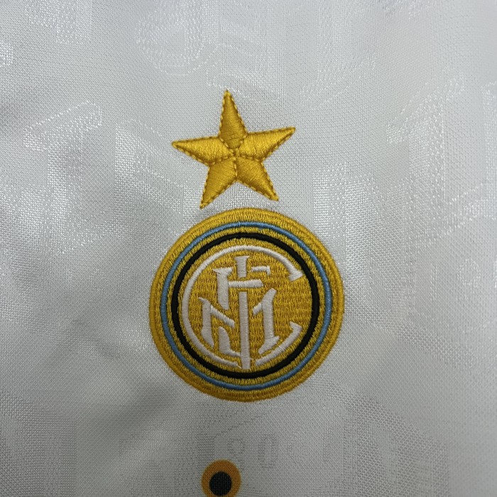 Retro Jersey 1994-1995 Inter Milan Away White Soccer Jersey Vintage Football Shirt
