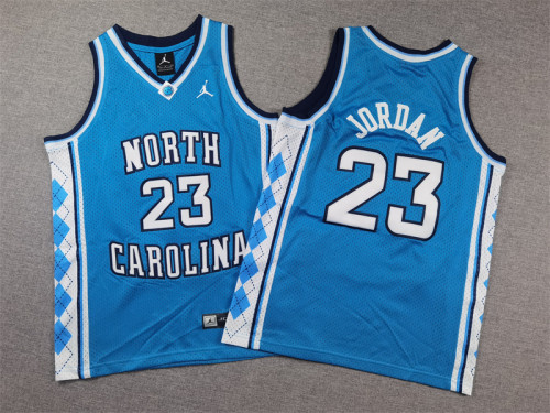 Youth Michael Jordan Jersey North Carolina Blue School NBA Basketball Vest Jersey