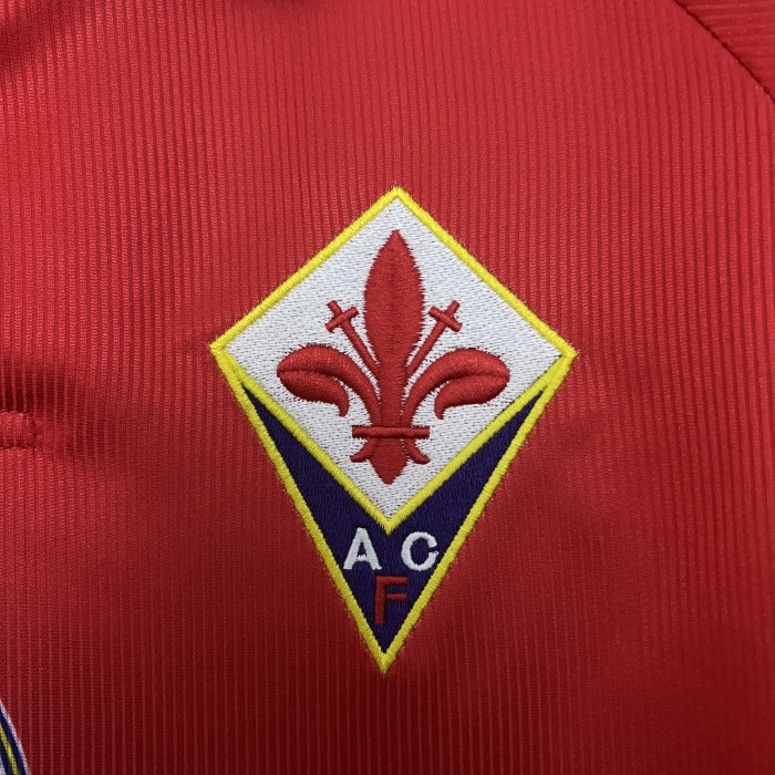 Retro Shirt 1995-1996 Fiorentina 3rd Away Red Soccer Jersey Third Vintage Football Shirt