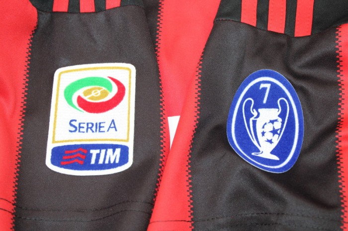 with Front Lettering+Serie A+Trophy 7 Patch Retro Jersey 2010-2011 AC Milan Home Soccer Jersey Vintage Football Shirt