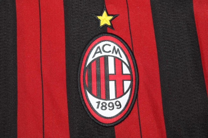 with Serie A+Trophy 7 Patch Retro Jersey Long Sleeve 2013-2014 AC Milan Home Soccer Jersey Vintage Football Shirt