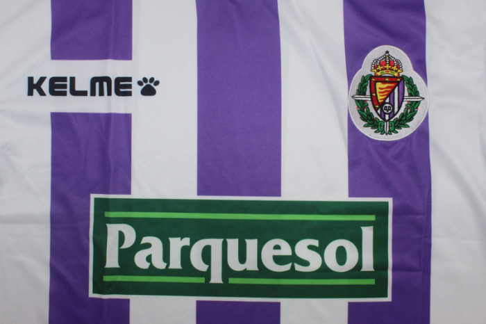 with LFP Patch Retro Jersey 1995-1996 Real Valladolid PETERNAC 9 Home Soccer Jersey Vintage Football Shirt