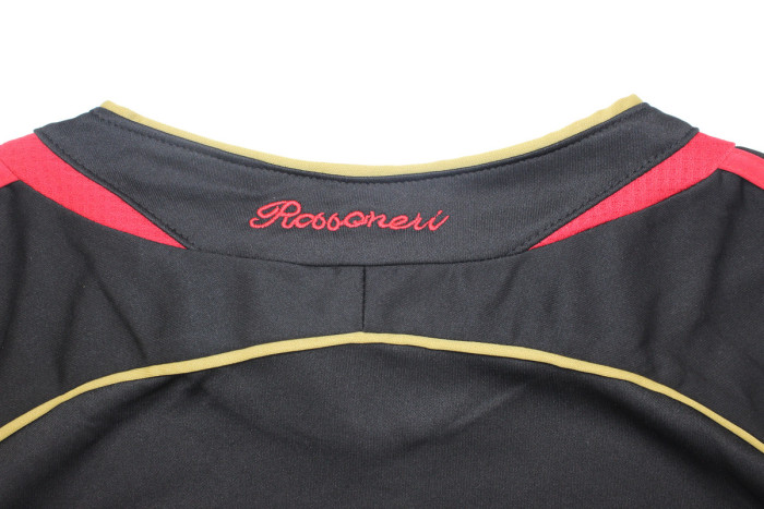 Long Sleeve Retro Jersey 2006-2007 AC Milan Away Black Soccer Jersey