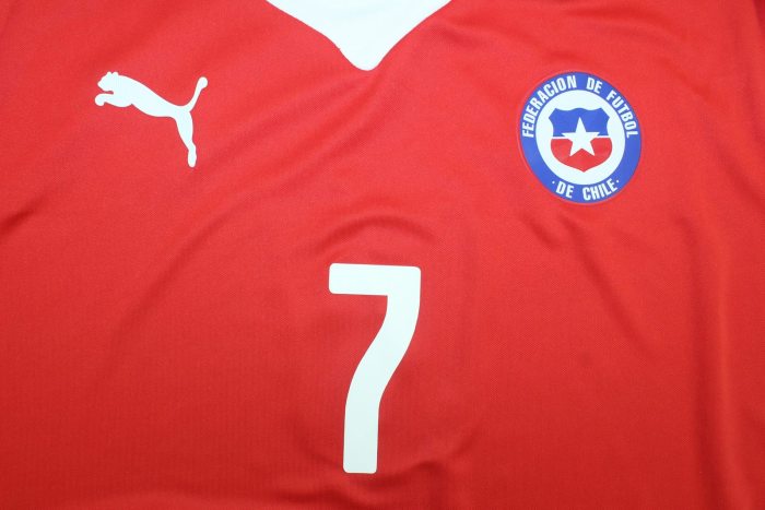 with World Cup Patch Retro Jersey 2014 Chile Home Soccer Jersey Vintage Football Shirt