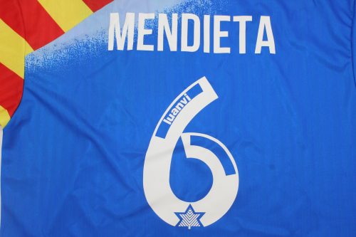 Retro Jersey 1995-1996 Valencia MENDIETA 6 Away Blue Soccer Jersey Vintage Football Shirt