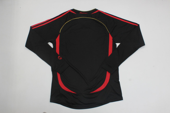 Long Sleeve Retro Jersey 2006-2007 AC Milan Away Black Soccer Jersey