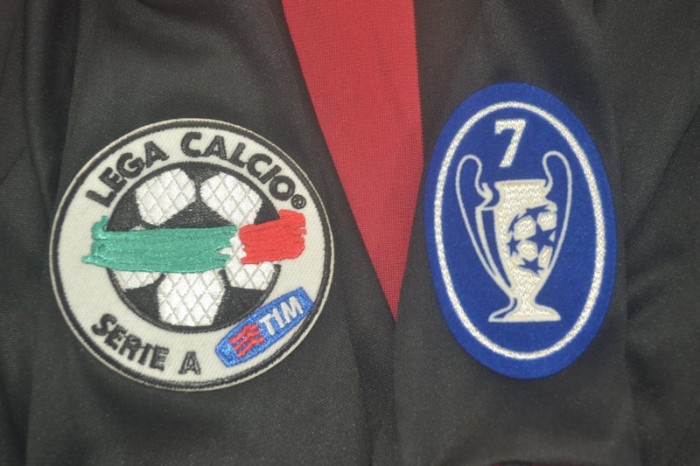 with Serie A+Trophy 7 Patch Retro Jersey Long Sleeve 2009-2010 Ac Milan MALDINI 3 Home Soccer Jersey