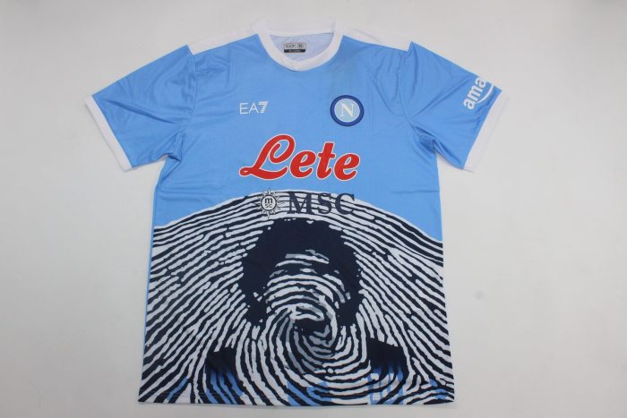 Retro Jersey 2021-2022 Calcio Napoli MARADONA 10 Maradona Version Blue Vintage Soccer Jersey Napoles Football Shirt