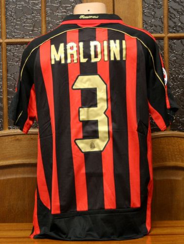with Serie A+Trophy 6 Patch Retro Jersey 2006-2007 AC Milan MALDINI 3 Home Soccer Jersey