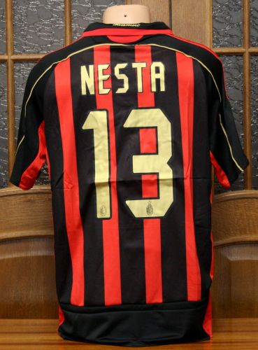with Serie A+Trophy 6 Patch Retro Jersey 2006-2007 AC Milan NESTA 13 Home Soccer Jersey
