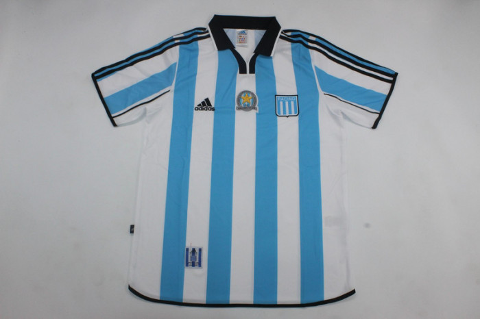 Retro Jersey 2000-2001 Argentina Racing Club 11 Home Soccer Jersey Vintage Football Shirt