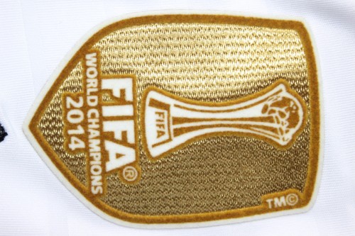 with Gold FIFA+UCL Patch Retro Jersey 2014-2015 Real Madrid Home Soccer Jersey Vintage Football Shirt