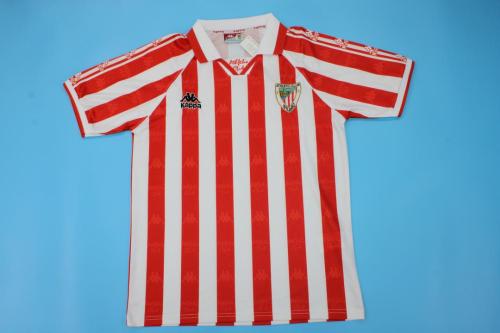 Retro Jersey 1995-1997 Athletic Bilbao ALOBAJINI 9 Home Soccer Jersey Vintage Football Shirt