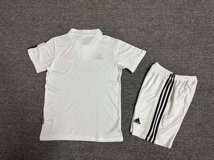 Retro Youth Uniform Kids Kit 2002-2003 Real Madrid Home Soccer Jersey Shorts Vintage Child Football Set