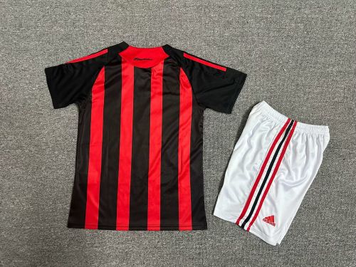Retro Youth Uniform Kids Kit 2008-2009 AC Milan Home Soccer Jersey Shorts Vintage Child Football Set
