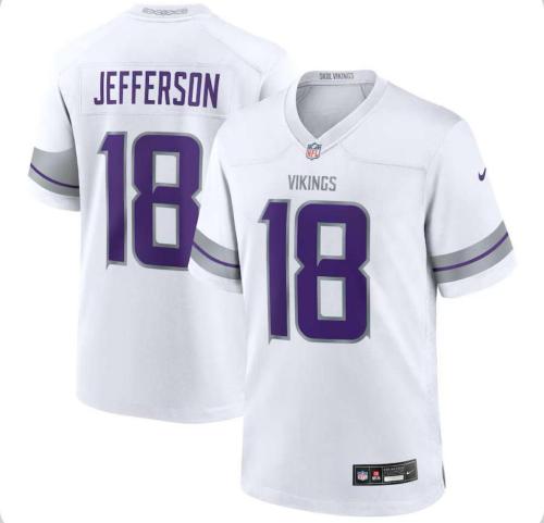 Minnesota Vikings 18 JEFFERSON White NFL Jersey