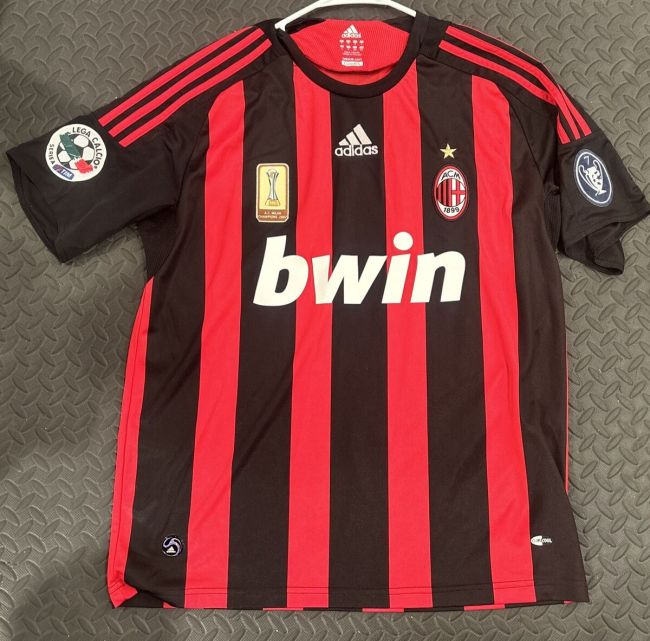 with AC Milan Champions 2007 Patch+Serie A+Trophy 7 Patch Retro Jersey 2006-2007 AC Milan Home Soccer Jersey
