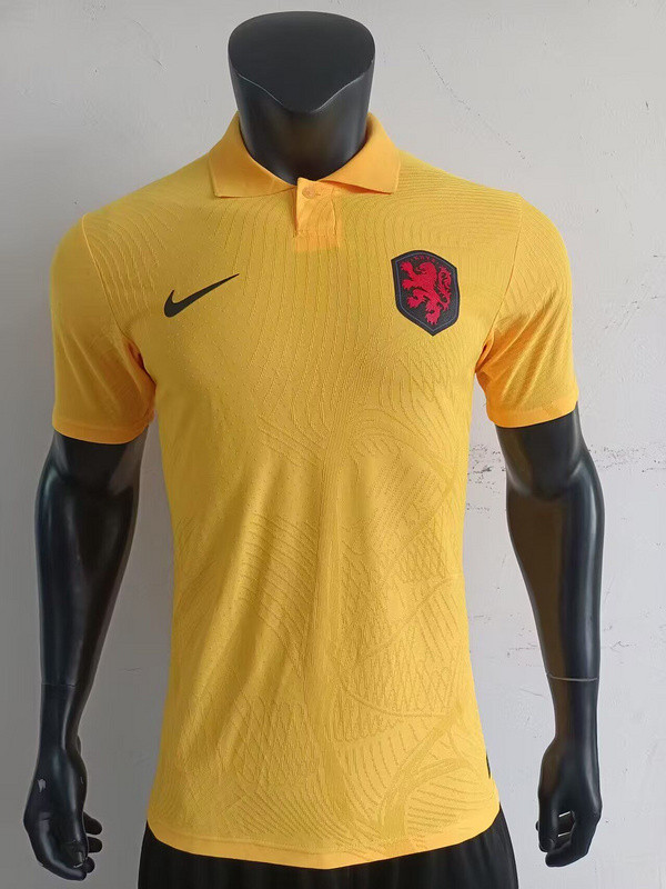 Player Version 2025 Netherlands Yellow Soccer Polo