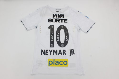 with All Sponor Logos Player Version 2024-2025 Santos NEYMAR JR 10 Home Soccer Jersey Football Shirt