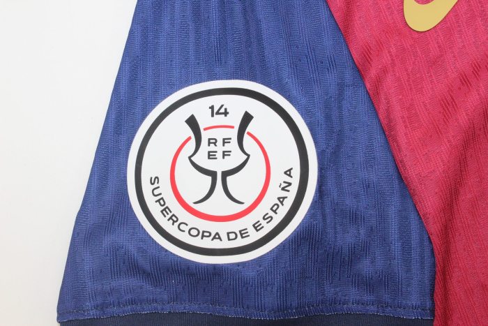 with Front Lettering+Supercopa Patch Player Version 2024-2025 Barcelona CUBARSI 2 Supercopa Home Soccer Jersey Barca Camisetas de Futbol