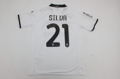 Retro Jersey 1996-1997 Valencia SILVA 21 Home Soccer Jersey Vintage Football Shirt