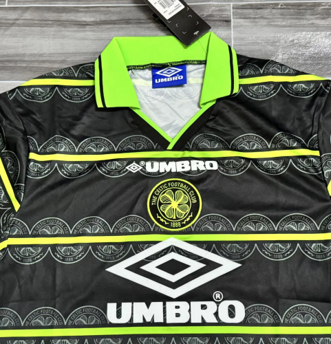 Retro Jersey 1997-1999 Celtic Away Black Soccer Jersey Vintage Football Shirt