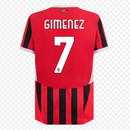 Player Version 2024-2025 AC Milan Gimenez 7 Home Soccer Jersey AC Football Shirt