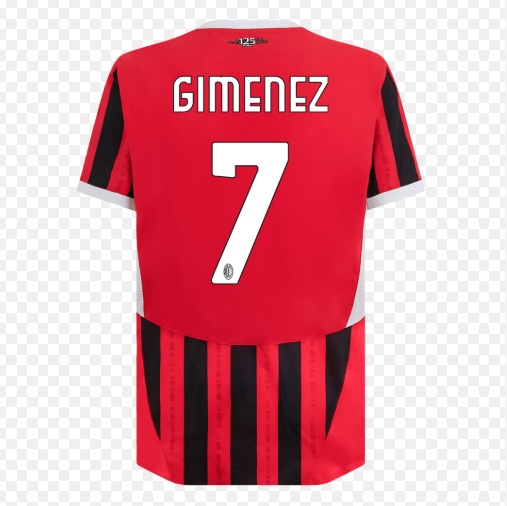 Player Version 2024-2025 AC Milan Gimenez 7 Home Soccer Jersey AC Football Shirt