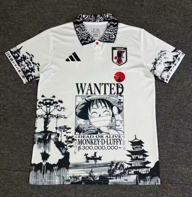 Fan Version Japan 2025 White/Black Comic Soccer Jersey Football Shirt